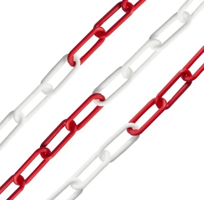 LIFEGEAR 6mm Red & White Plastic Decorative Garden Safety Warning Barrier Link Chain