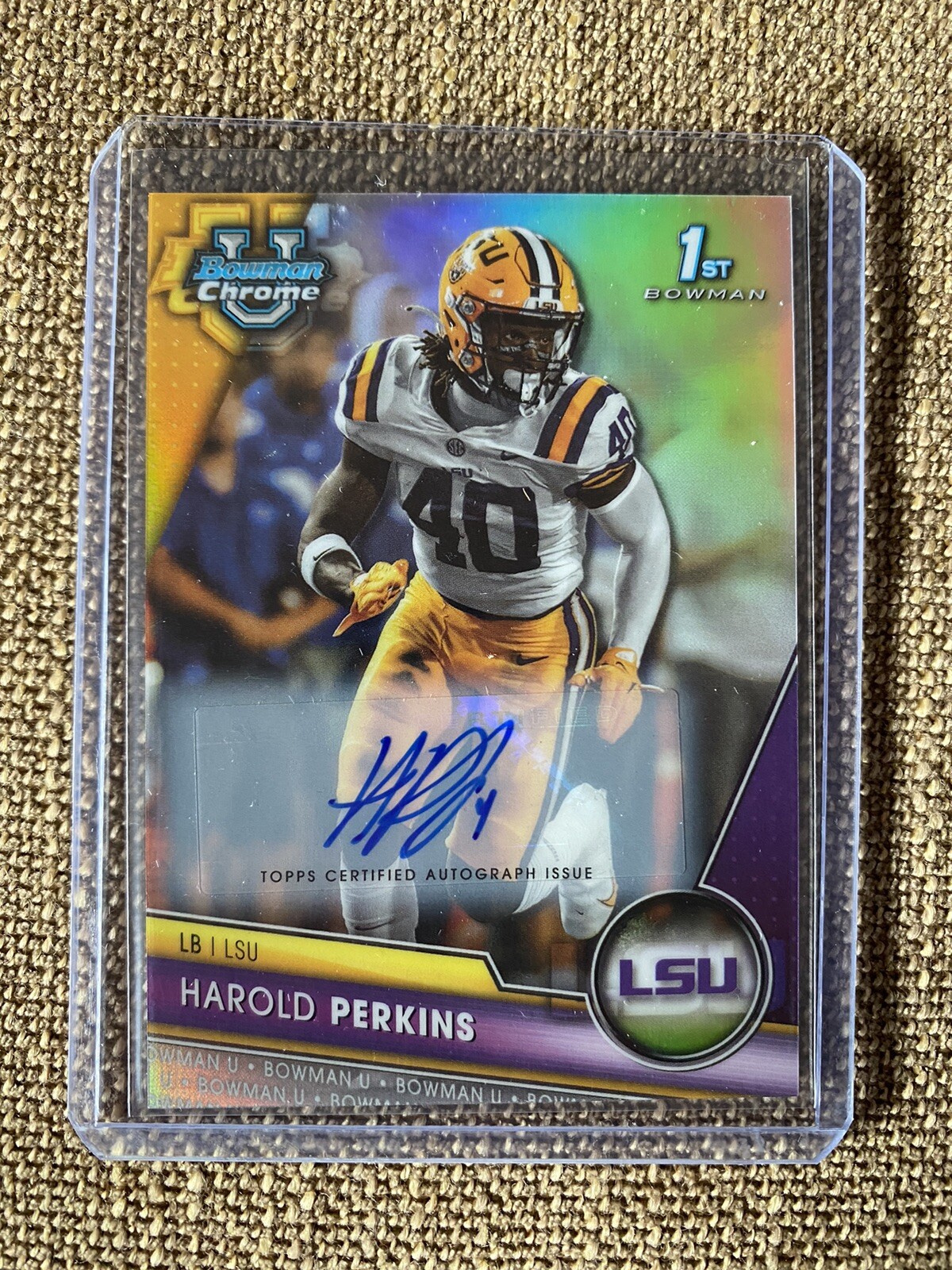 2023 Bowman Chrome University HAROLD PERKINS Refractor Auto /499 #41 1st Bowman