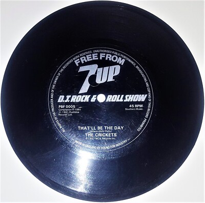 7Up D.J. Rock & Roll Show - The Crickets - PBF 0005 - 7'' Flexi Record - VG