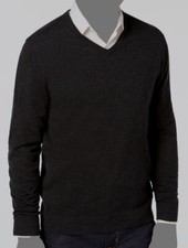  98 Alfani Men Classic-Fit Gray Stretch V-Neck Long-Sleeve Sweater Sweatshirt XL