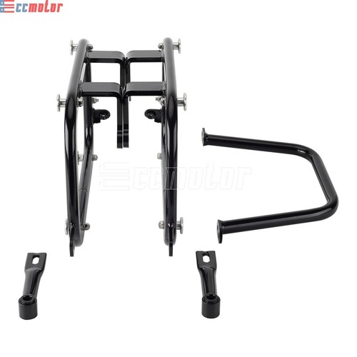 2x Motorcycle Hard Trunk Saddlebags Side Case Mounts Brackets For Harley Softail - Picture 11 of 12