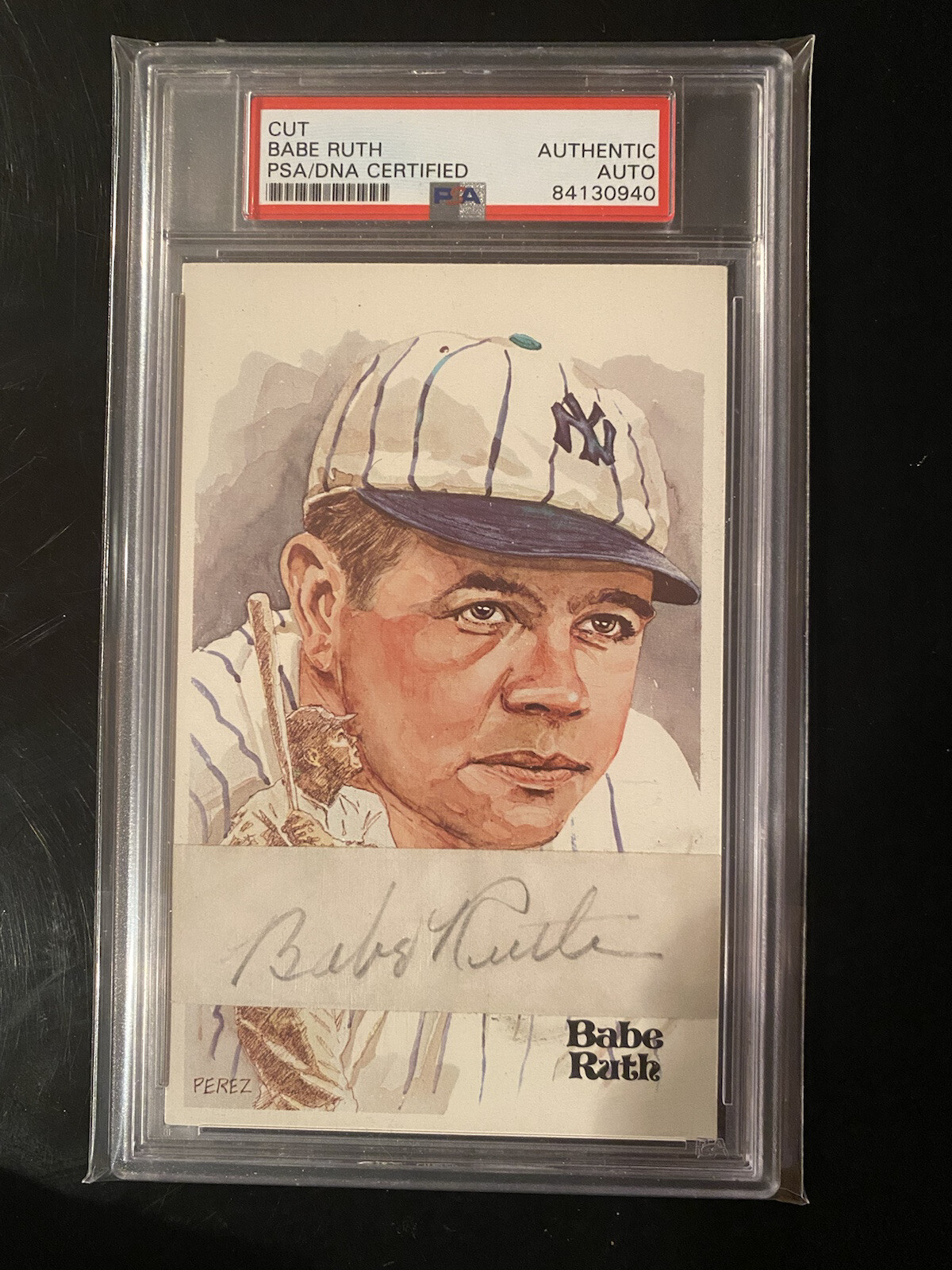 BABE RUTH PSA/DNA CERTIFIED AUTOGRAPH PEREZ STEELE