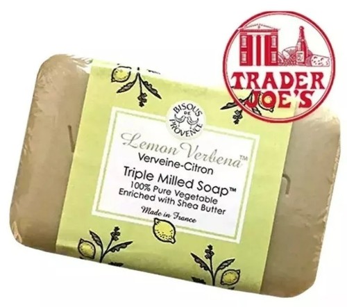 4 X Trader Joe's Bisous de Provence Lemon Verbena Triple Milled Soap Shea Butter - Picture 3 of 5