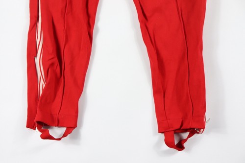 NOS Vintage 80s Youth Size 2 Striped Soccer Warm Up Stirrup Sweatpants Red USA - Picture 3 of 6