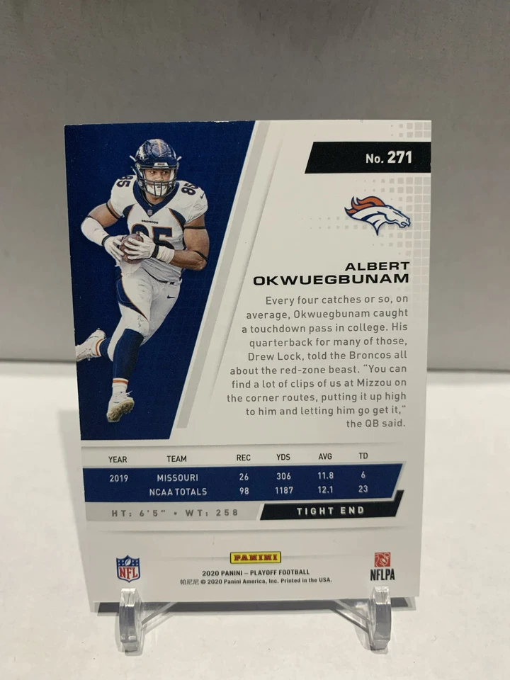 2020 Panini Playbook Touchdown Rookie Albert Okwuegbunam 1/1 #271 Rookie RC - Image 2 of 2