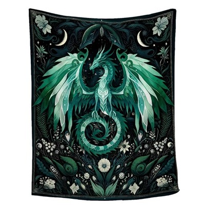 Dragon Blanket Gift for Woman Man Girls Boys Greens Dragon Gift for Dragon Lo...