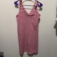 Gap striped sleeveless causal dress medium Shoulder ties Red/White Small