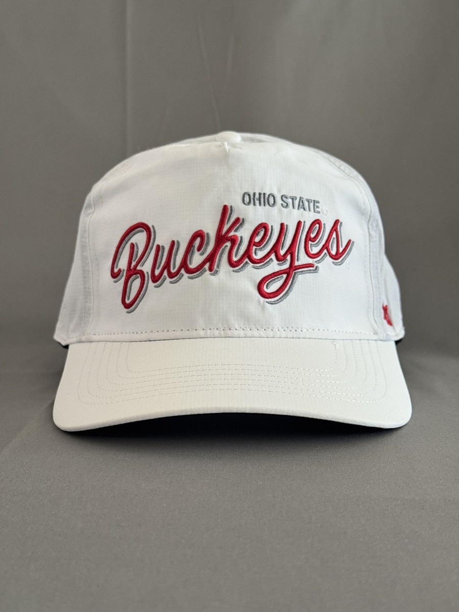 '47 Brand Ohio State Buckeyes Snapback Hat White Curved Brim One Size NCAA