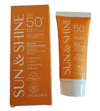 SUN & SHINE MINERAL SUNSCREEN LOTION: SPF50 Broad Spectrum for Face - Vegan