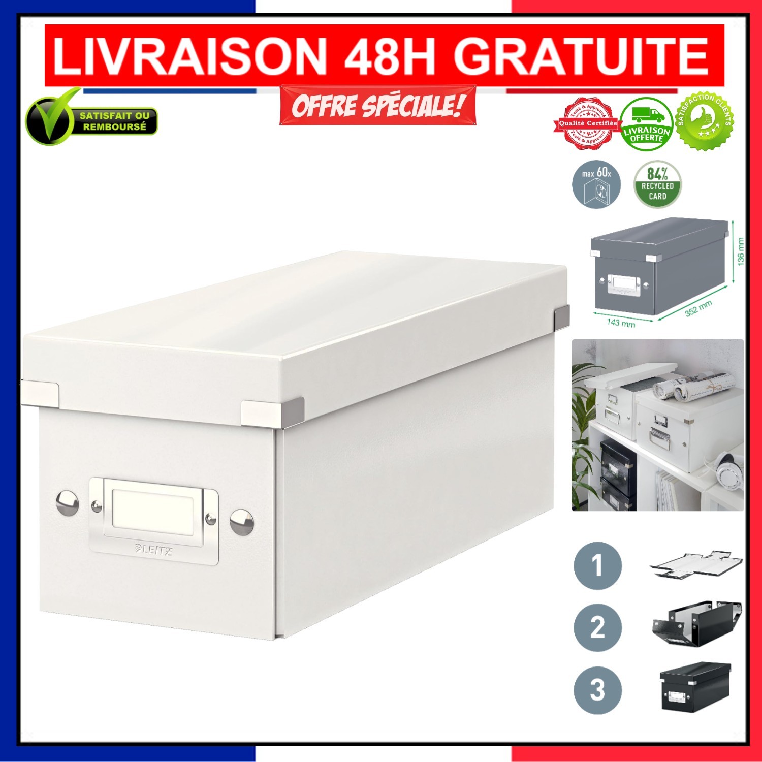 Boîte écologique pour CD Leitz pour en finir avec le désordre des disques de données