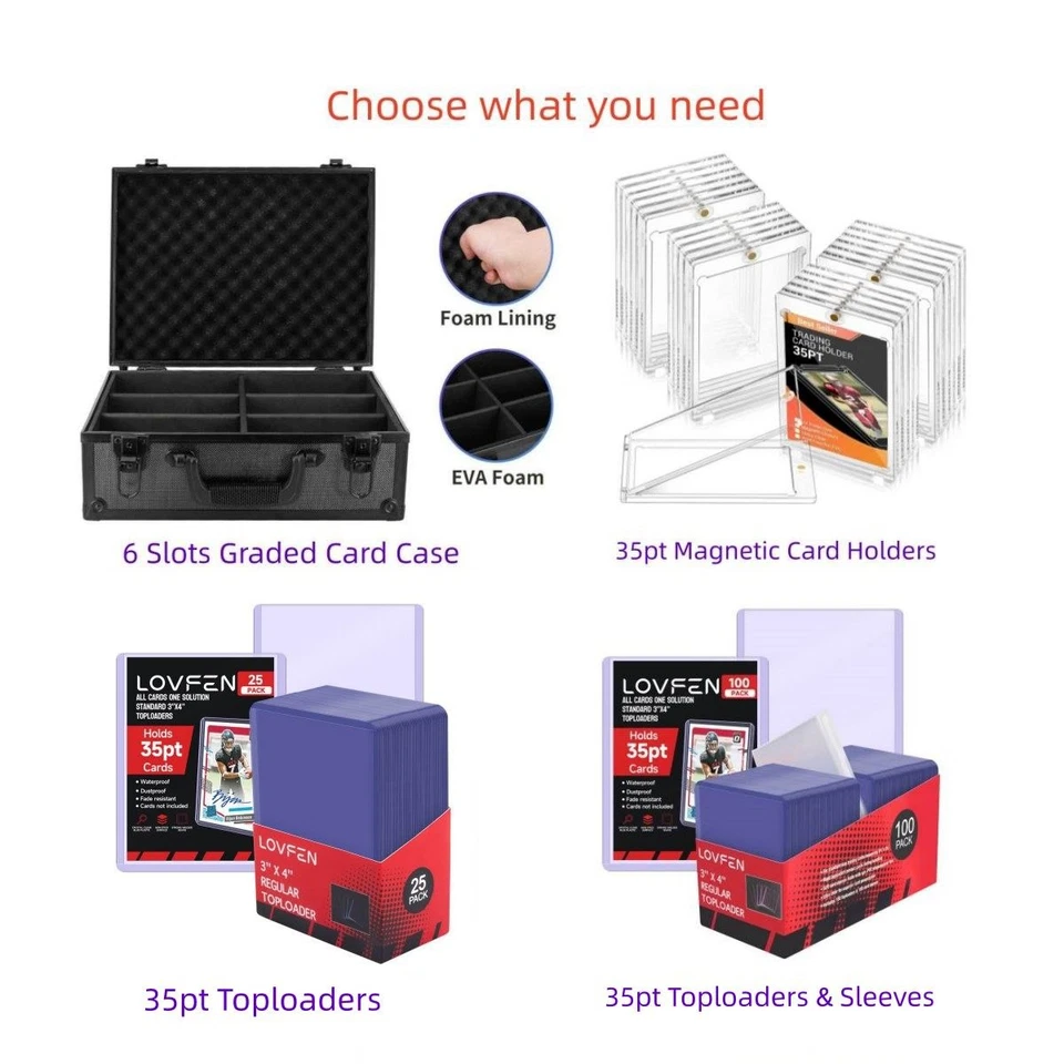 LOVFEN Magnetic Card Holder, Toploader für 35pt Pokémon Magic Yugioh TCG Kartenhüllen