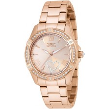 Invicta Women's Watch Angel Quartz Rose Gold Dial Bracelet 21417