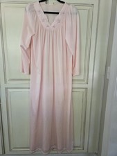 Shadowline Cuddlemere Nightgown Womens Medium Pink Floral Embroidered Scalloped