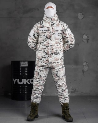Tactical winter suit multicam white, winter military suit membrane on fleece  