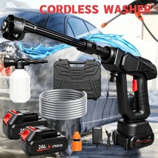 2 Battery Cordless Car High Pressure Washer Jet Water Wash Cleaner Gun Portable
