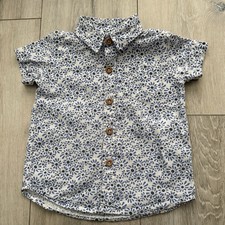 Tommy Bahama Kids Blue Floral Button Down Shirt size 24M