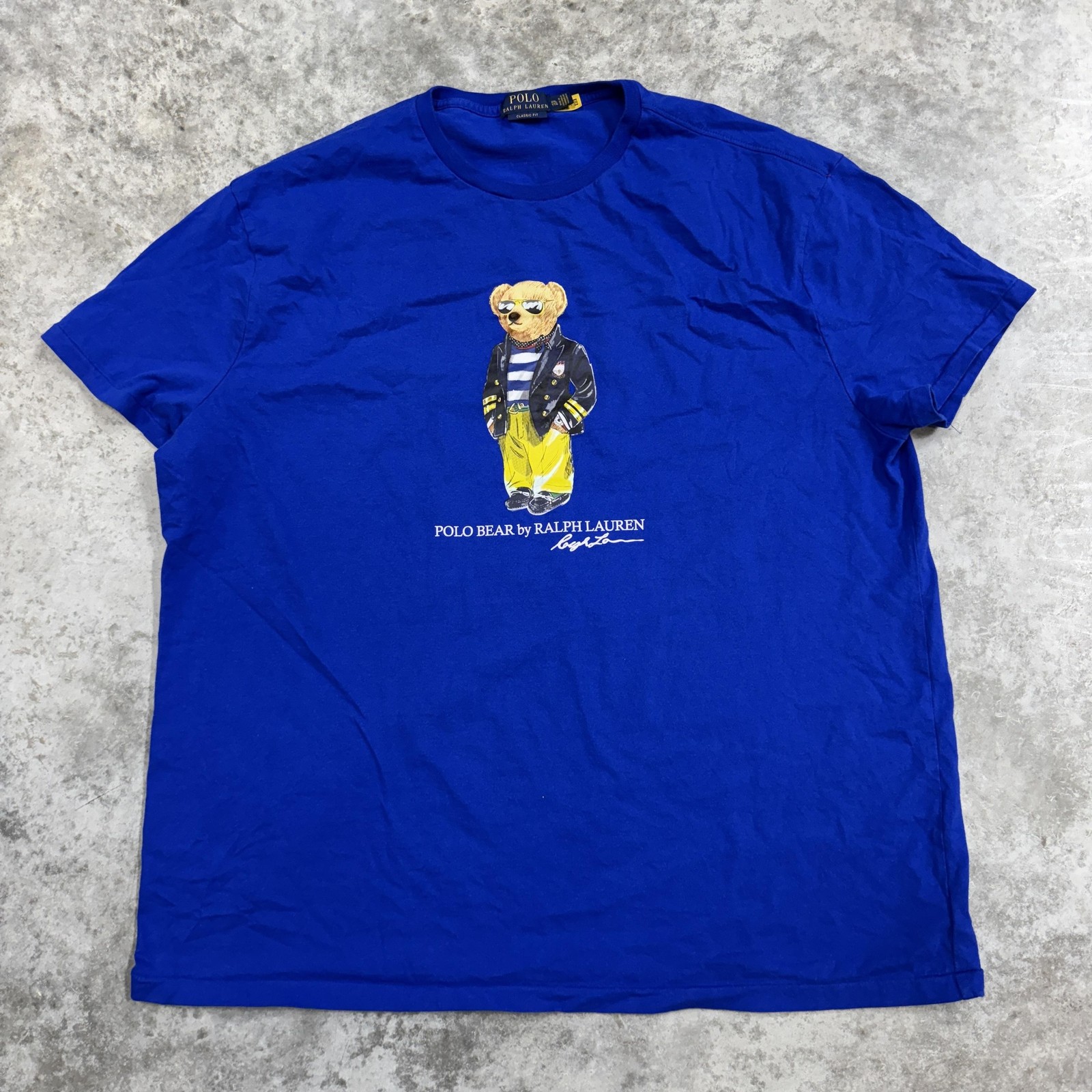 Polo Ralph Lauren Shirt Mens 2XL XXL Blue Polo Bear Classic Fit Graphic Tee