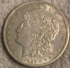1921-D MORGAN 90% SILVER DOLLAR (ungraded & circulated)