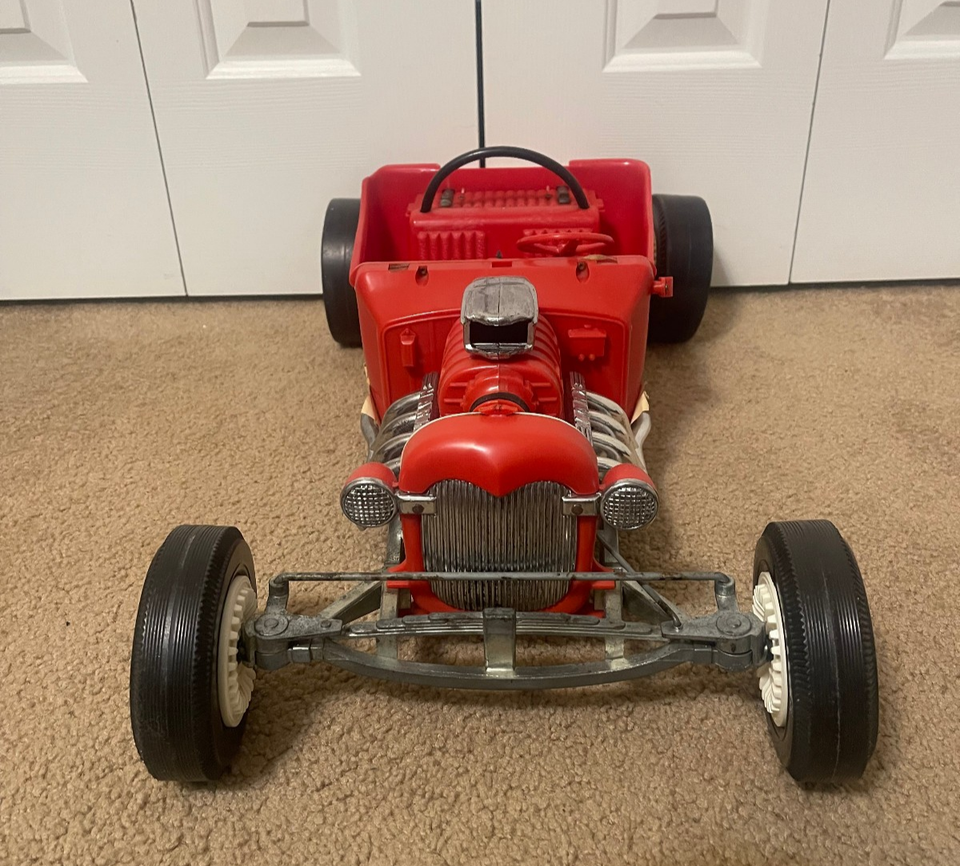 Vintage 1960’s Marx Big Red Hot Rod Battery Operated T Bucket Race Car ...