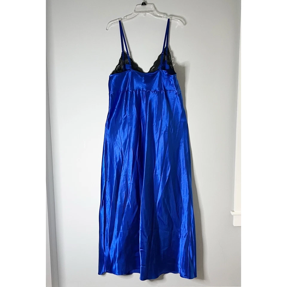 Sexy Camisón Cacique 18/20 Largo Vestido sin Mangas Con Cuentas Encaje Lencería Hada Oscura Foto 3 de 4