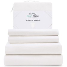 Posh Home Jersey Knit Sheet Set 4-Piece Jersey Bed Sheets T-Shirt Breathable