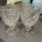 Vintage Anchor Hocking Waterford Waffle Water Goblet / Glasses Set of 6