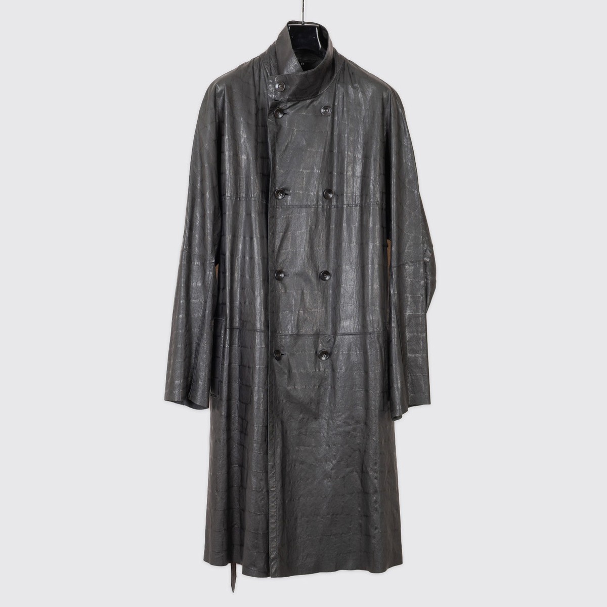 Giorgio Armani Trench Coat Black Size EU54 Men Embossed
