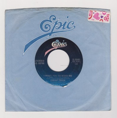 CHEAP TRICK I Want You To Want Me live/ Clock Strikes Ten VINYL SINGLE g+/vg GUT