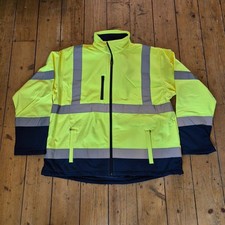 BNWT YOKO SOFT SHELL PPE HI VIS JACKET - 3XL - YELLOW / BLUE - HVK09