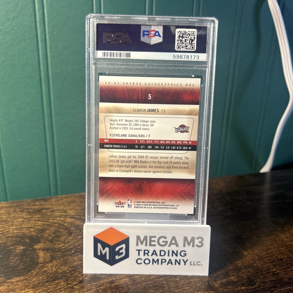 2004-05 Skybox Autographics #5 LeBron James Cleveland Cavaliers PSA 9 MINT - Image 2 of 3