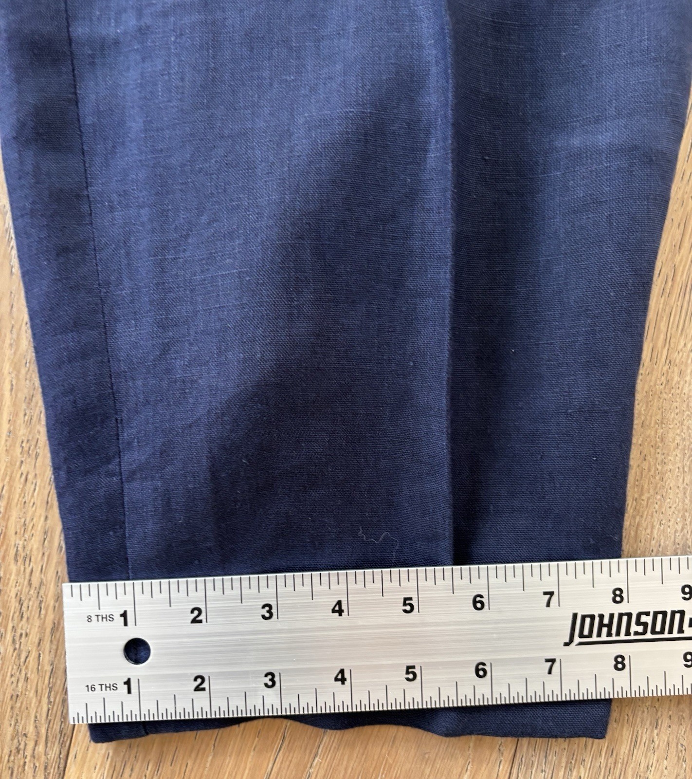 Vintage Polo Ralph Lauren Mens Navy Pleated Linen Blend Dress Pants 36x30 Cuffed thumbnail 8