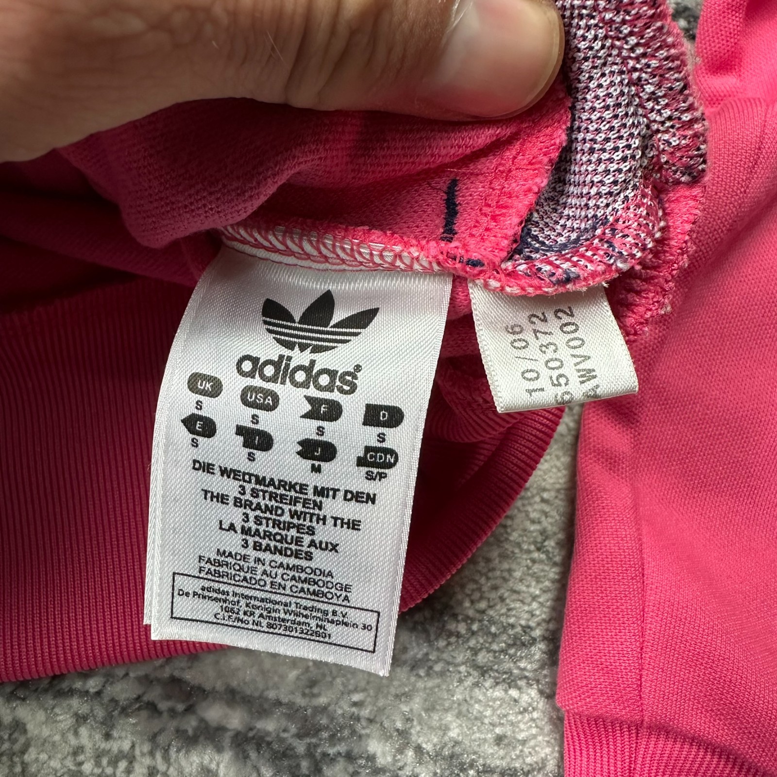 VTG Adidas 2000's Colorblock Pink White Small Funnel Neck Tracksuit Track Jacket image 5