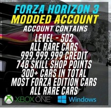 Forza horizon 3 ACOUNT 999,999,999 Credits, and WHEELSPINS