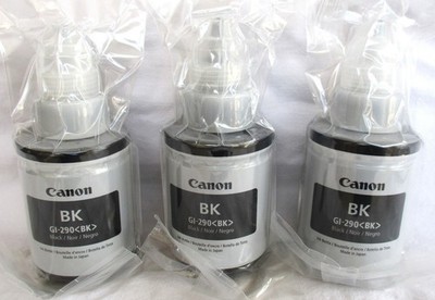 Lot of 3   Genuine Canon GI-290 BK Black Ink Bottles * New Sealed