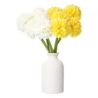 10X Kunstblumen-Chrysanthemen Seidenblumen Weiß/Gelb FüR Garten Party Deko