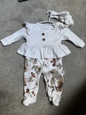 Cayzen Baby Outfit With Headband Says 3-6 But Fits More 0-3