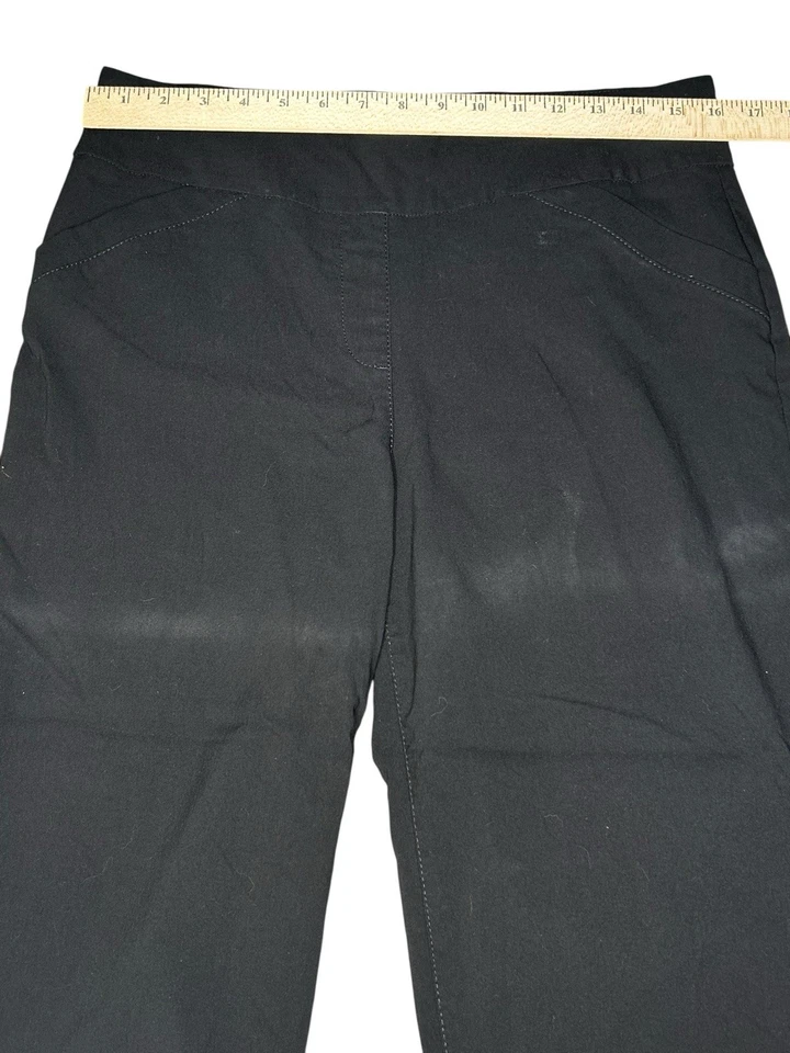 Pantalones capri de tiro medio Alia para mujer talla 12 negros de spandex Foto 3 de 4
