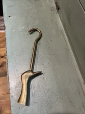 Vintage Brass Goose/Mallard Duck Fireplace Damper Pull Hook Hanger