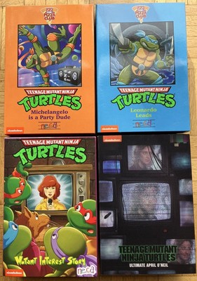 NECA TMNT Pizza Club Leonardo & Michelangelo + 2x April (Ultimate/Movie) LOTof4
