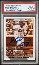 2023 Topps Chrome Signed Mark Vientos #8 Sepia Refractor RC Autographed PSA 9/10
