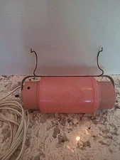 Vintage 1930's Art Deco Pink Salmon Headboard Lamp Torpedo Bullet Glass Bathroom
