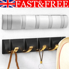 Coat Hooks Wall Mounted Rack Clothes Hanger Towel Rail Heavy Duty Foldable Hook