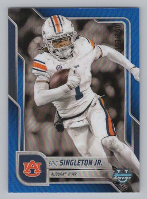 Eric Singleton Jr. 2025 Bowman University Chrome Blue Refractor #/150
