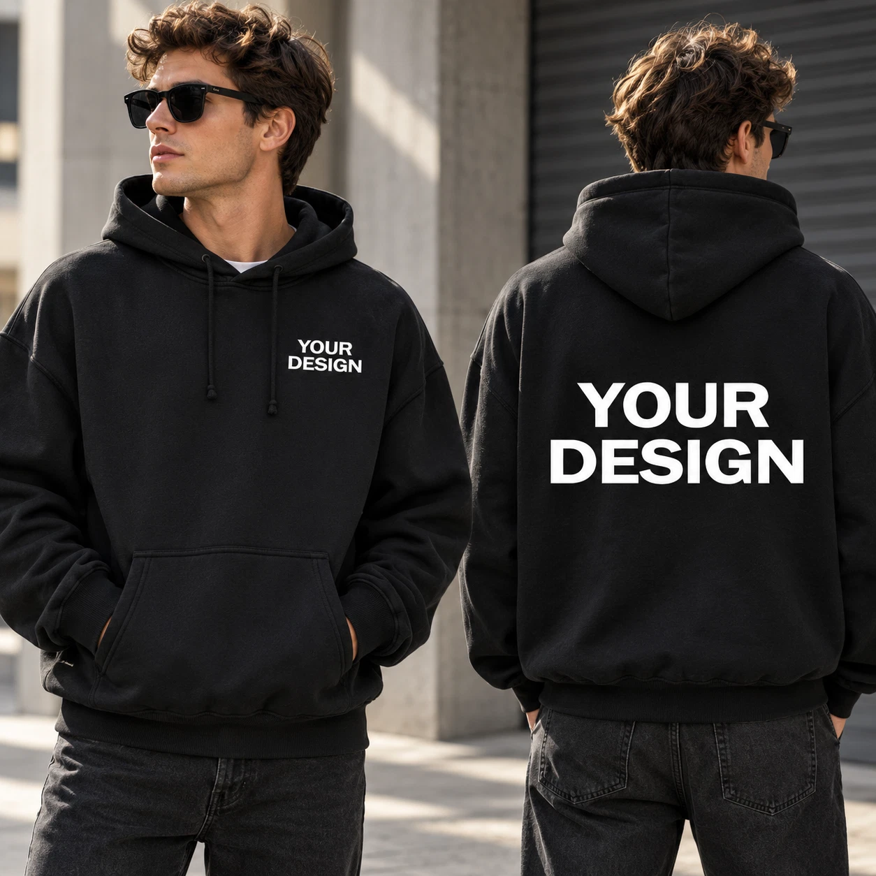 Custom Hoodie Personalized Front and Back Print Pullover Sweatshirt - product detail image 2