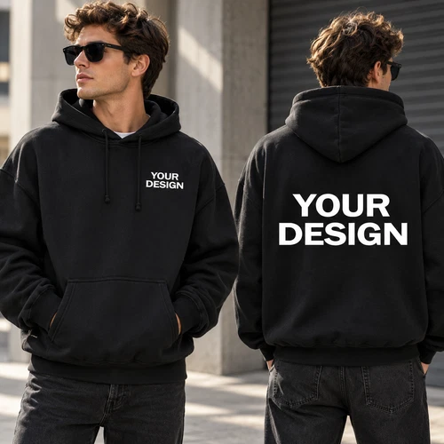 Custom Hoodie Personalized Front and Back Print Pullover Sweatshirt image 2