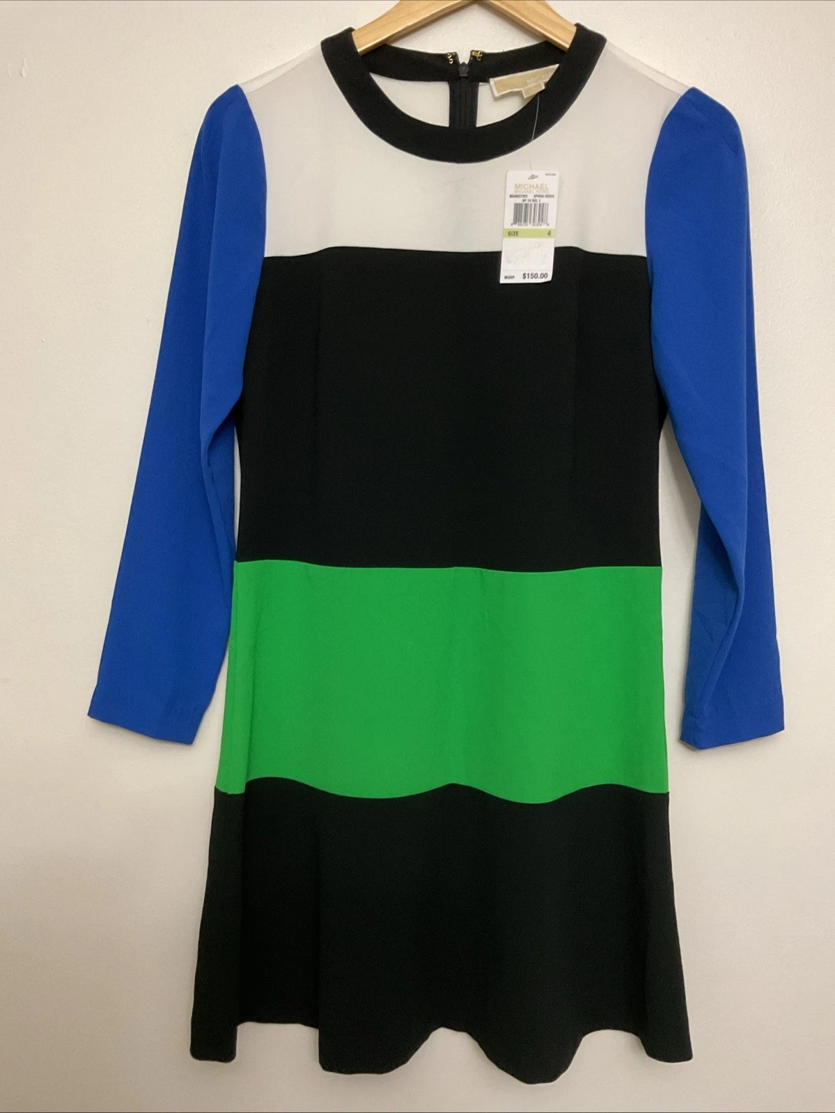 Mini abito tubino Michael Kors donna taglia 4 colorblock righe NUOVO
