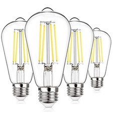 Pack Vintage LED Edison Bulbs 60W Equivalent, Dimmable Led 4 Daylight White