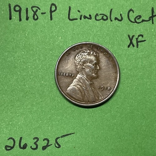 1918-P Lincoln Wheat Cent 1c XF Extra Fine