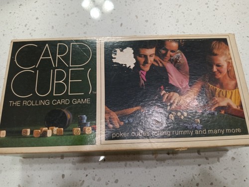 1970 CARD CUBES THE ROLLING CARD GAME VINTAGE DICE - Picture 2 of 2