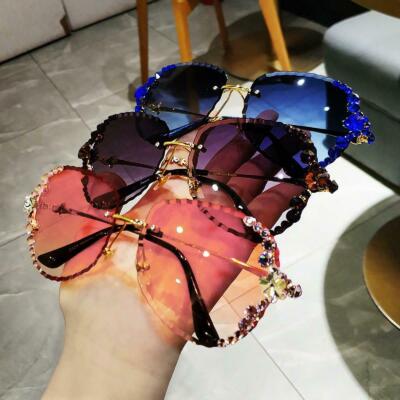 Luxury Rhinestone Square Sunglasses Women Fashion Outdoor Oversized Shades